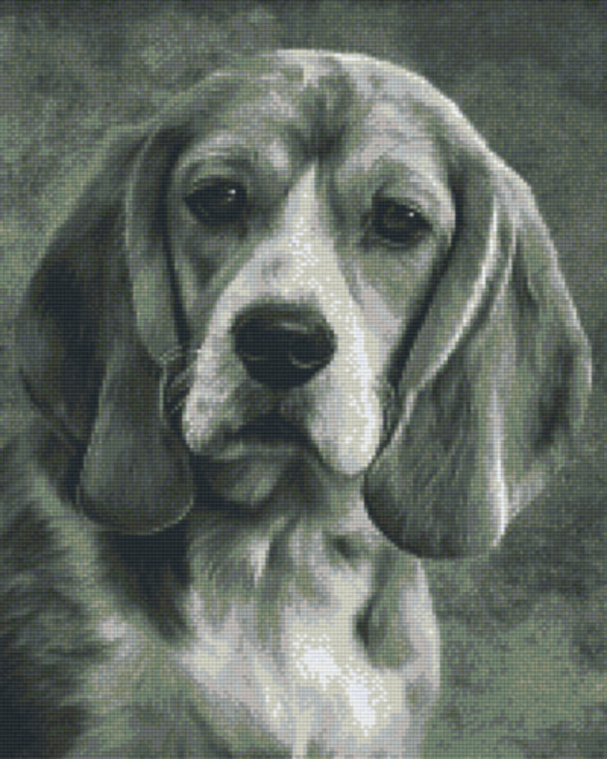 Black And White Beagle Sixteen [16] Baseplate PixelHobby Mini-mosaic Art Kit image 0
